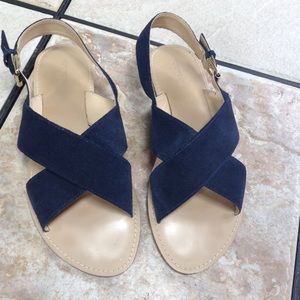 J. Crew navy blue slides